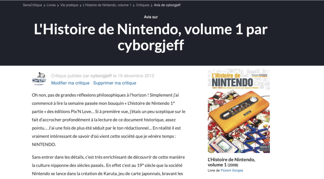 L'Histoire de Nintendo, volume 1 par cyborgjeff