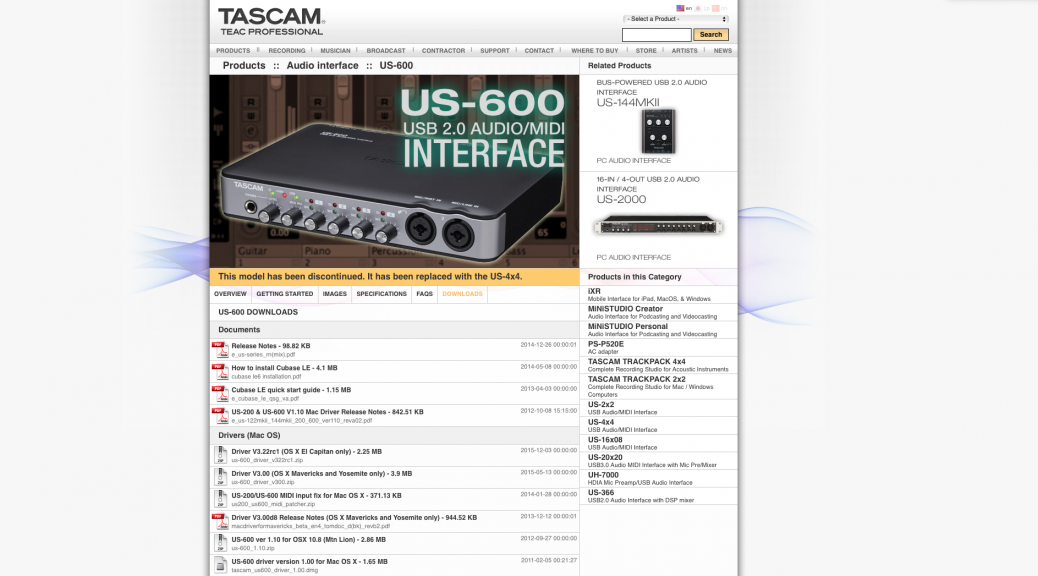 Tascam US-600 USB Audio