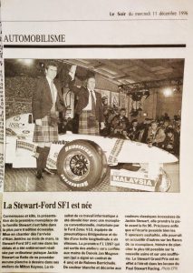 Journal Le Soir - Décembre 1996 - Présentation - Formule 1 - Stewart GP