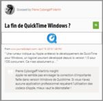 Scoop : La fin de QuickTime Windows ?