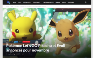 Pokemon Let's GO annoncé pour novembre