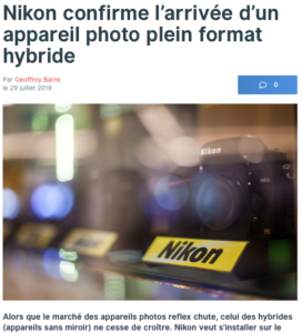 Nikon confirme l’arrivée d’un appareil photo plein format hybride