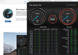 Test du HD externe en USB3 via Black Magic Disk Speed Test