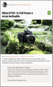 Nikon D750 : le Full Frame à écran inclinable