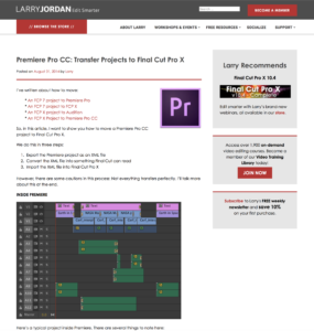 Premiere Pro CC: Transfer Projects to Final Cut Pro X
