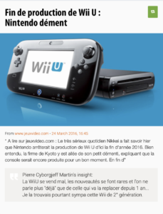 Fin de production de la WiiU ? - JeuxVideo.com, mars2016