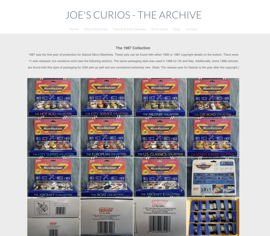 Le nouveau site de Joe Scheppe, une mine d'or pour identifier mes Micro Machines