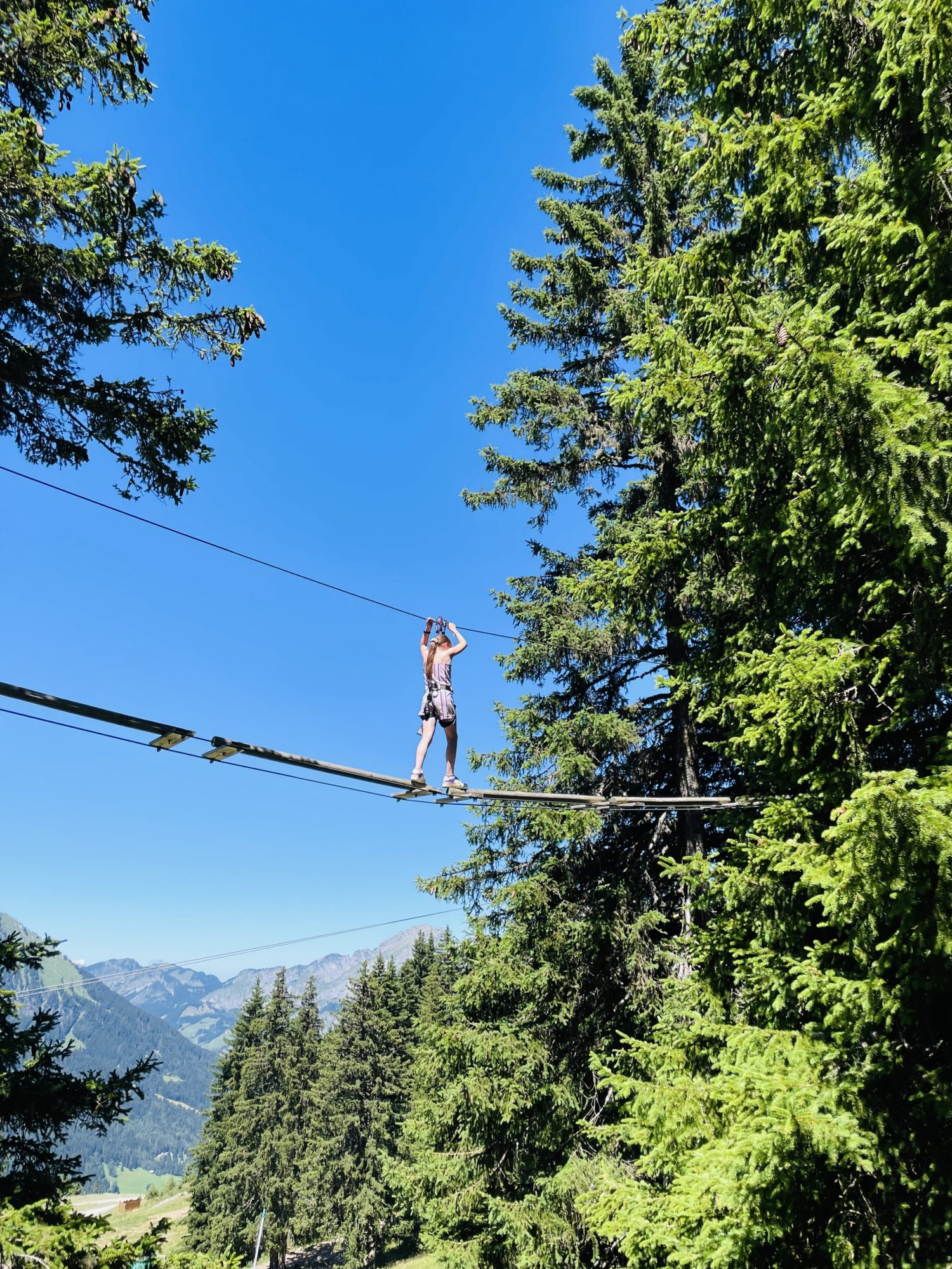 L'accrobranche en montagne, c'est impressionnant - Super Châtel - Vacances en Haute Savoie