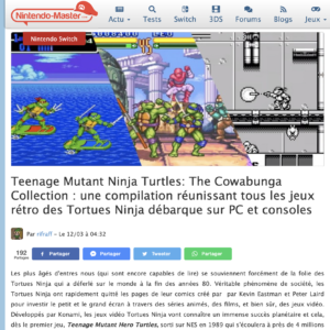 Teenage Mutant Ninja Turtles: The Cowabunga Collection : une compilation réunissant tous les jeux rétro des Tortues Ninja débarque sur PC et consoles