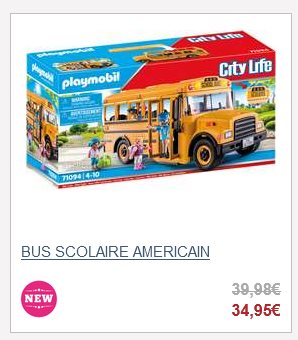 Sympa le bus scolaire Playmobil, en promo chez Broze