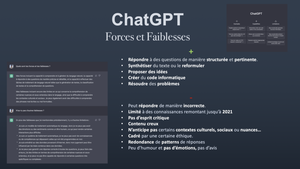 ChatGPT Forces et Faiblesses 