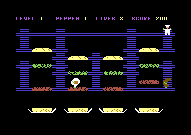 La version C64 de Burger Time adaptée par Interceptor Micro