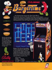 Publicité pour la borne d'arcade de Burger Time distribuée par Midway