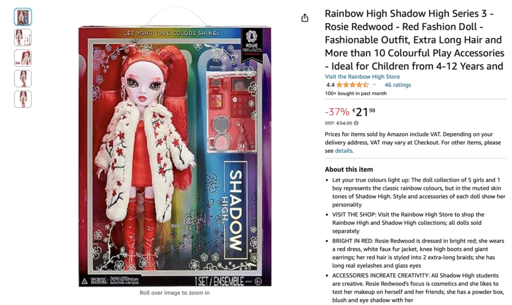 Poupée Rainbow High en promo sur Amazon
