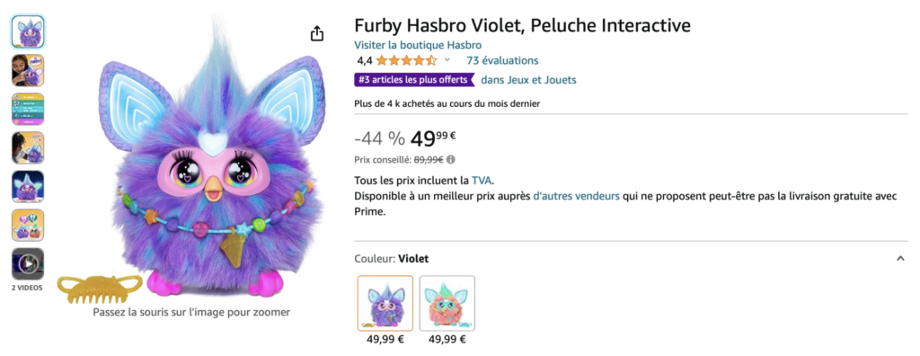 Le nouveau Furby à un prix rikiki sur Amazon