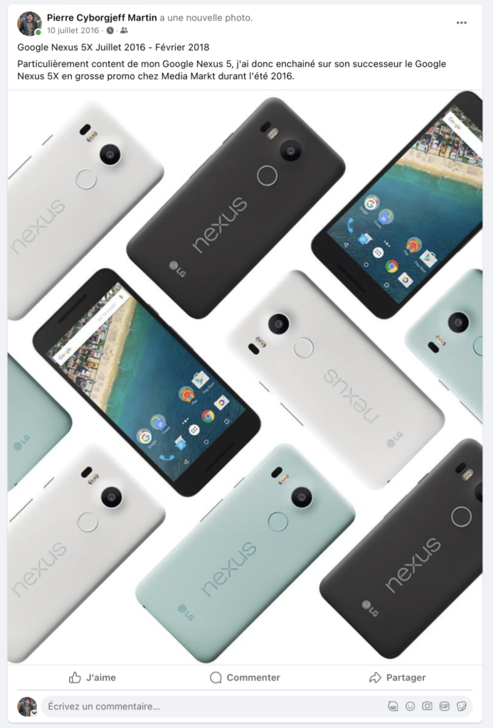 Google Nexus 5X Juillet 2016 - Février 2018